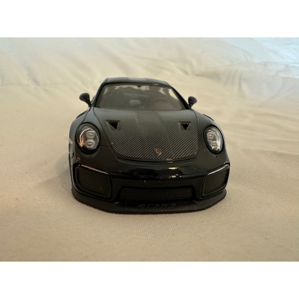 Kinsmart Porsche 911 GT2 RS Black 1/36 Diecast Model Car Carbon Fiber Hood Style